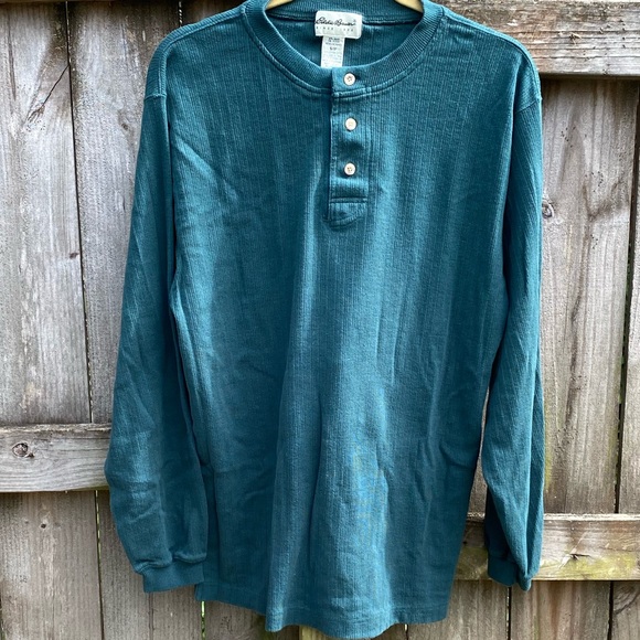 Eddie Bauer Green Henley Long Sleeve